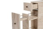 Hanah Home Armario de Baño Travertino, Mueble Auxiliar Elegante con 2 Cajones y Estanterías, Tablero de Partículas Melamina 18mm, Color Travertino